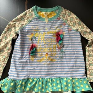 Matilda Jane Striped Long Sleeve Shirt - Blue and Green